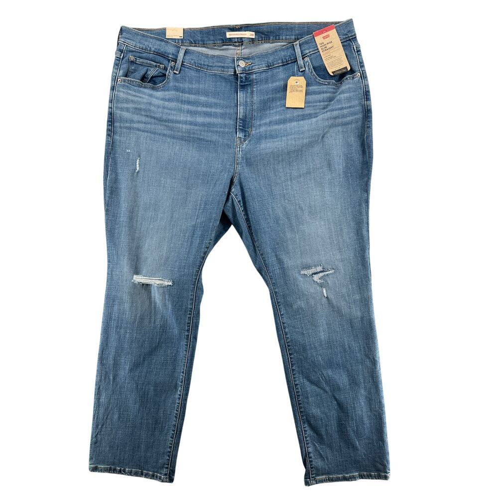 Levi’s 724 High Rise Straight Jeans Womens 24 Medium Wash Stretch Denim NWT - Picture 2 of 5